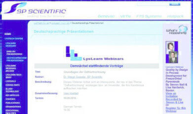 German Language Freeze-Drying Webinar Programme