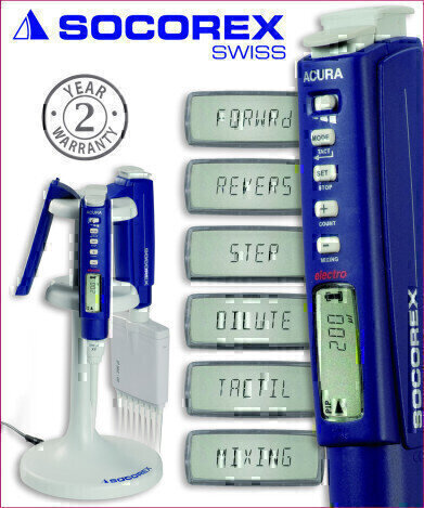 Acura® electro Electronic micropipettes - new model release from Socorex