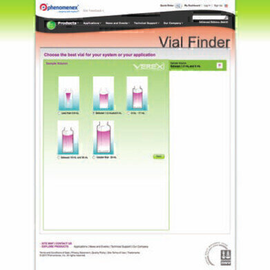 Online Vial Selection Tool