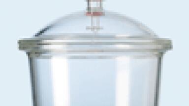 Duran desiccators set: complete, including porcelain plate and vacuum connection