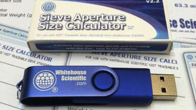 Sieve Aperture Size Calculator now on flash drive