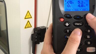 UK Incubators checked for CO2 and O2 as well as Humidity and Temperature