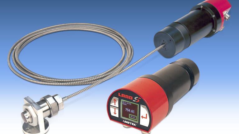 Fully Integrated Infrared Pyrometers with LED Focussing and Wide Measurement Range