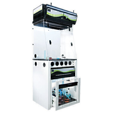 Total elimination of hazardous chemical fumes, odors, and powders