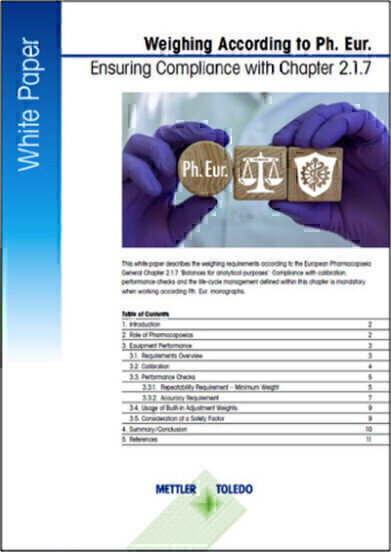 How Can Weighing Compliance with New European Pharmacopoeia Chapter 2.1.7 Balances for Analytical Purposes be Achieved?