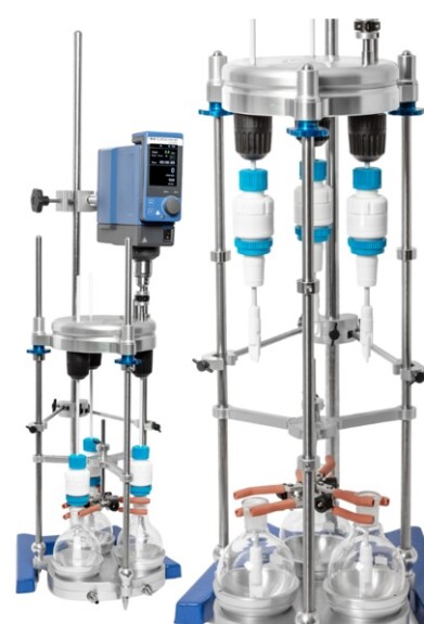 Overhead stirrer system with active temperature control