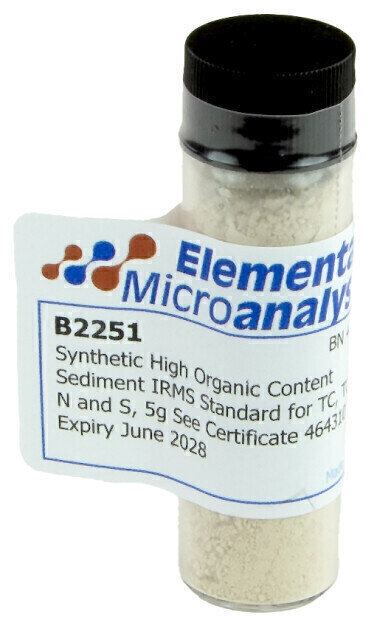 High-precision synthetic sediment standard for IRMS and TOC 