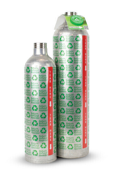 Refillable gas canisters cut waste and lower carbon footprint
