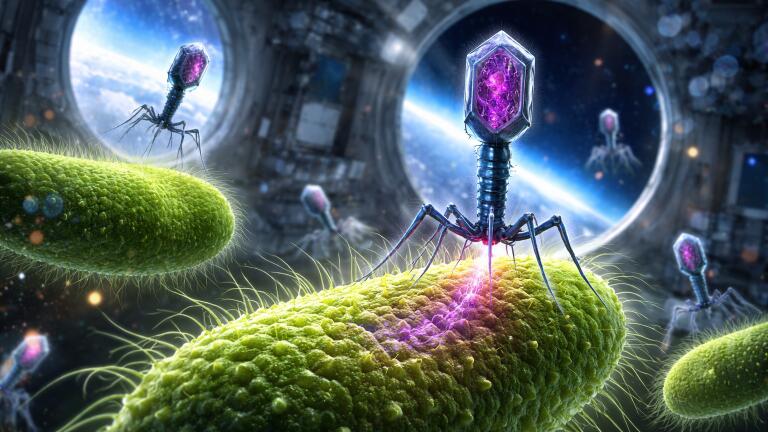 Microgravity on International Space Station alters bacteriophage evolution but preserves infection